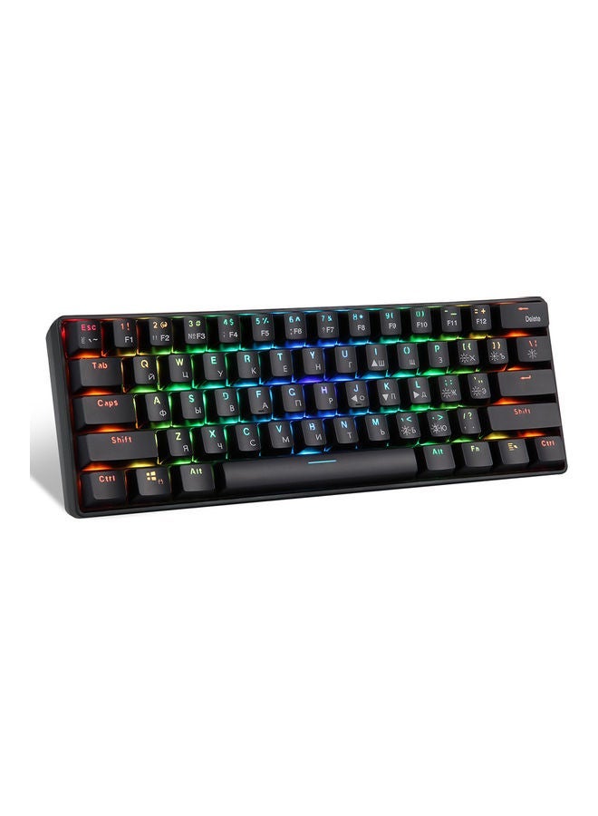 NIBEMINENT USB Wired 61 Key Mechanical Keyboard with RGB Light Effect Black - Image 2