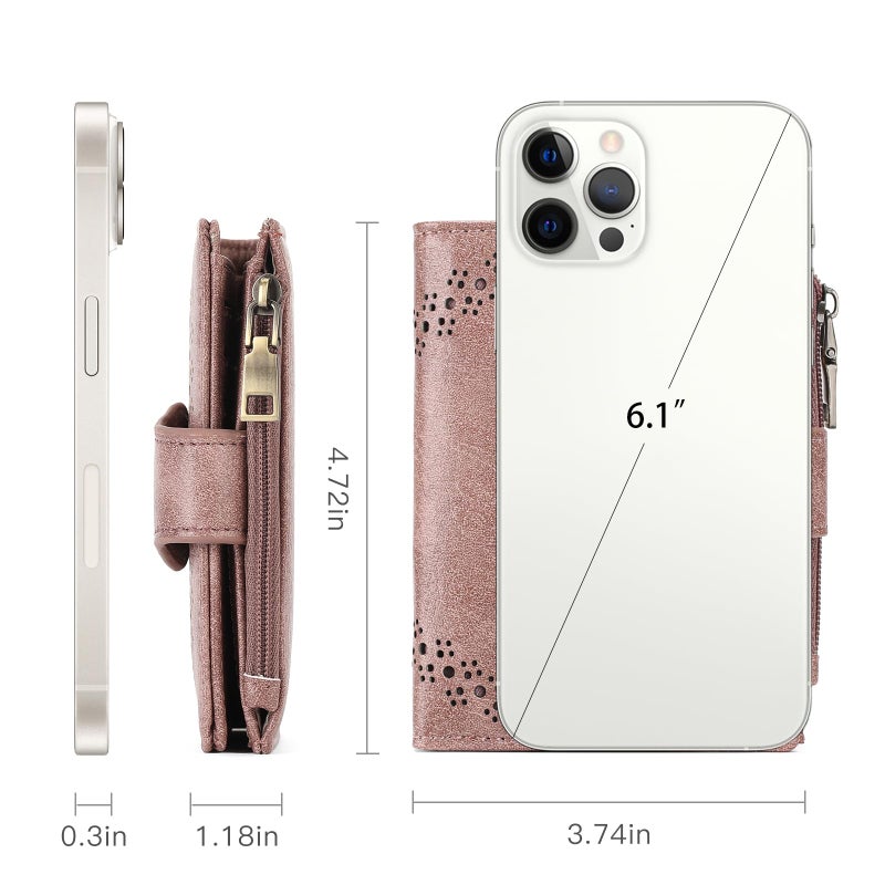 SENDEFN Small Wallets for Women Bifold RFID Blocking Leather Card Holder Compact Wallet with Zipper Coin Pocket - Image 4