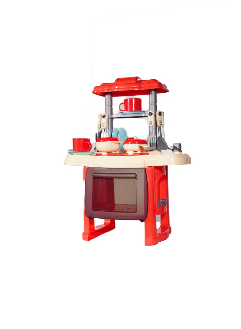 طقم مطبخ للأطفال مع أضواء وموسيقى – لعبة طبخ تخيلي ممتعة للأطفال من عمر 3 سنوات فما فوق - Image 2