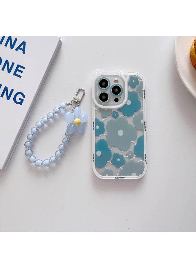 IPhone 14 Pro Max, Cute Sun Flowers Camera Protector Clear Case with Lovely Flower Strap Bracelet Chain Girls Women Case for iPhone 14 Pro Max - Image 4