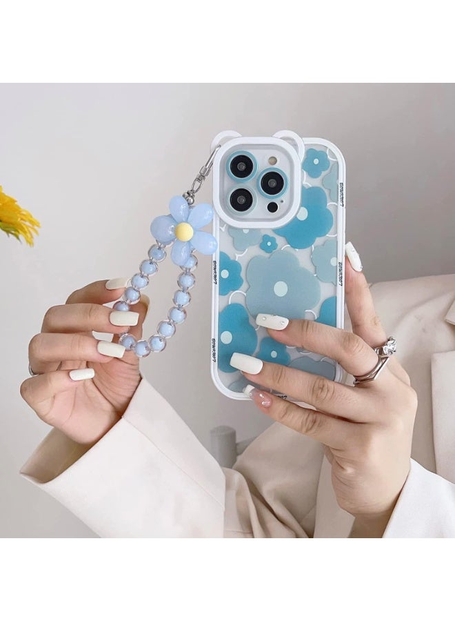 IPhone 14 Pro Max, Cute Sun Flowers Camera Protector Clear Case with Lovely Flower Strap Bracelet Chain Girls Women Case for iPhone 14 Pro Max - Image 2