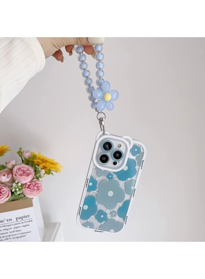 IPhone 14 Pro Max, Cute Sun Flowers Camera Protector Clear Case with Lovely Flower Strap Bracelet Chain Girls Women Case for iPhone 14 Pro Max - Image 5
