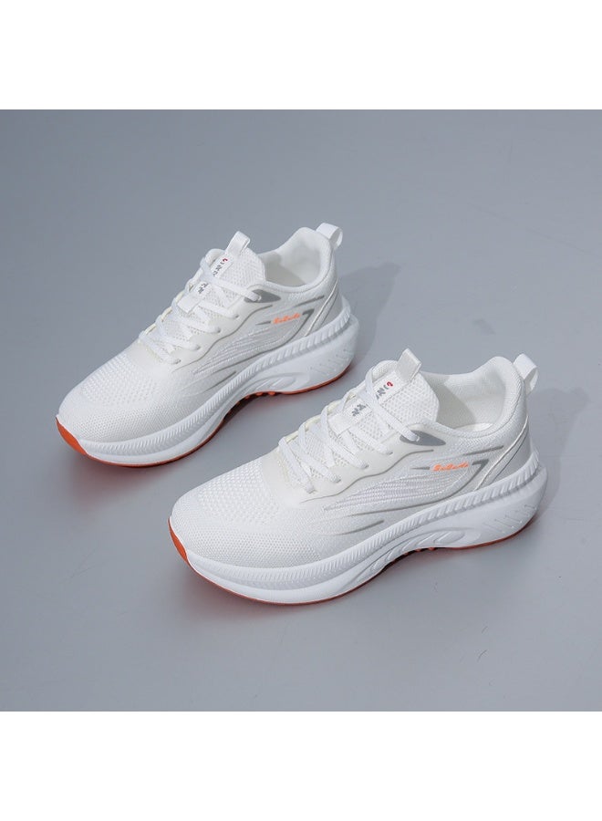 NIBEMINENT أحذية رياضية نسائية غير قابلة للانزلاق وقابلة للتنفس مع أربطة لربيع وخريف، أحذية شبكية عادية منخفضة، - Image 1