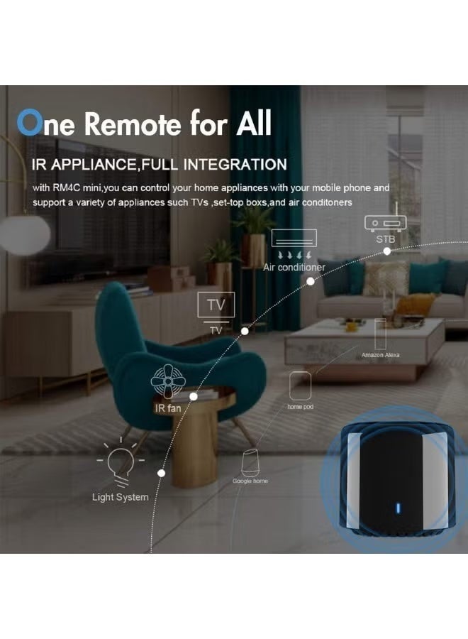 ريموت كنترول ذكي يونيفرسال يعمل عبر Wi-Fi والأشعة تحت الحمراء، وحدة تحكم للأجهزة المنزلية المتوافقة مع أنظمة المنزل الذكي والمساعدات الصوتية - Image 4
