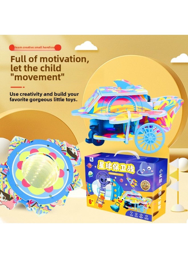 Generic - Children's Educational Science And Technology Defense Planet Science Experiment Suit Primary School Students Small Handmade Material Package-Color:Machinery Creation Camp B [KT Version 8-in-1] Aviation Technology Small Production - Image 1