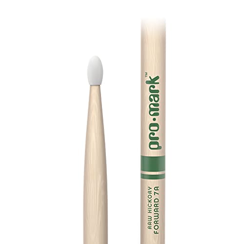 ProMark عصا الطبول برو مارك كلاسيك فوروارد 7A من خشب الهكوري، طرف نايلون بيضاوي، غير مشطبة، 1 زوج - Image 2