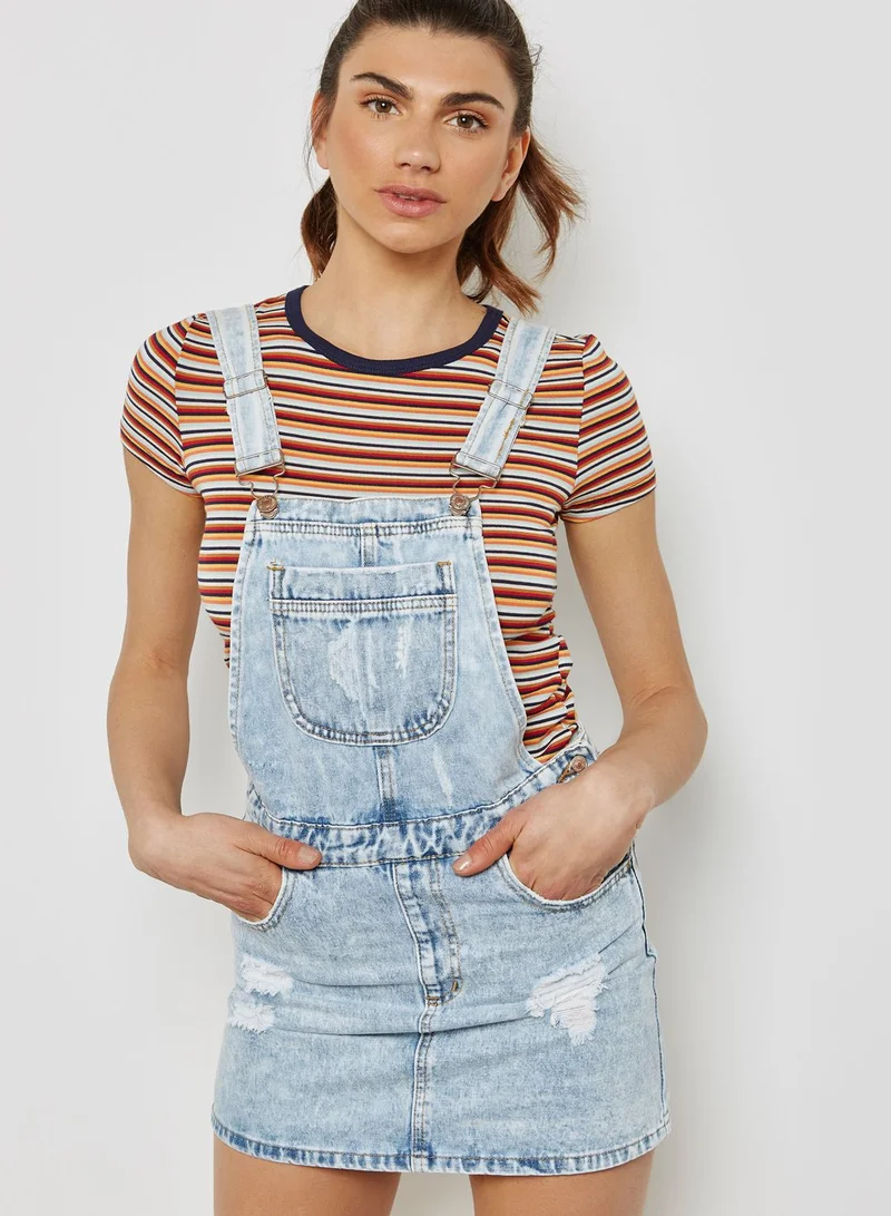 FOREVER 21 Pinafore Denim Dress