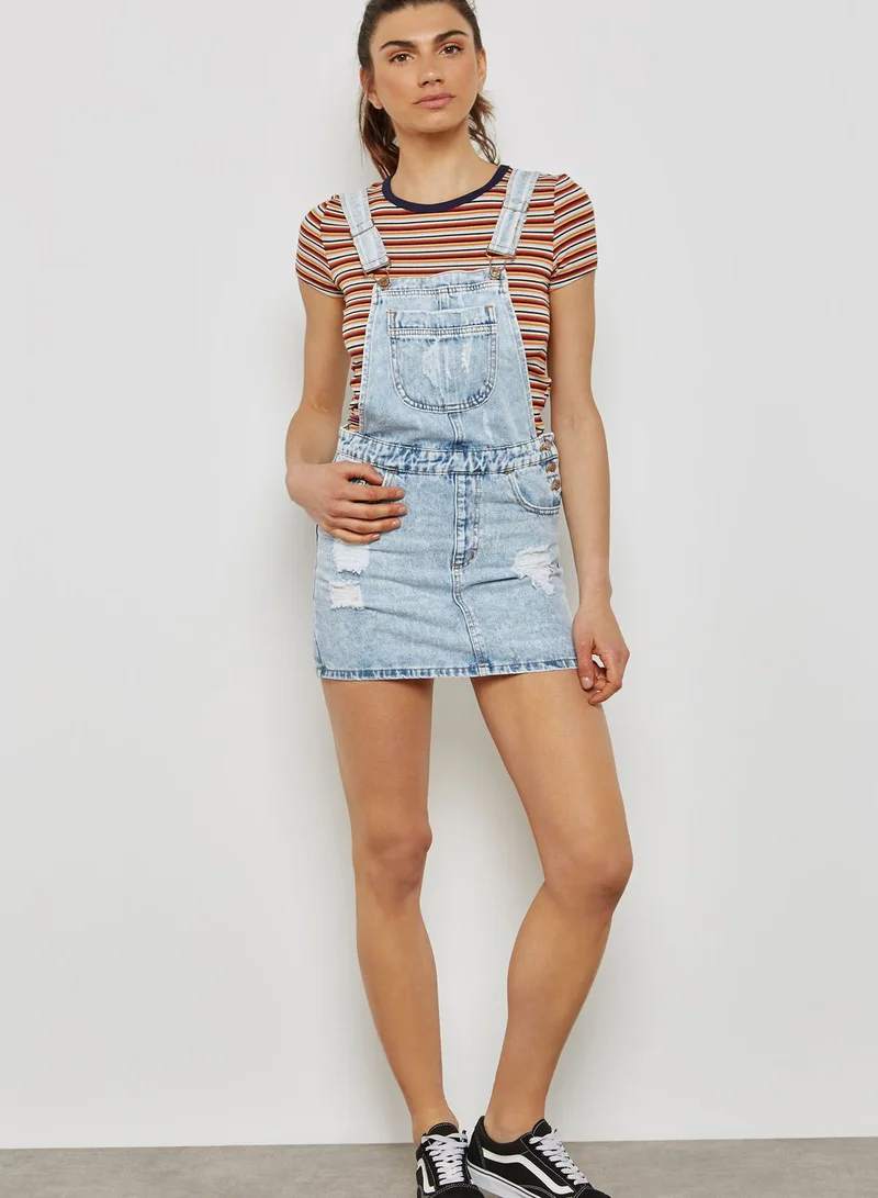 FOREVER 21 Pinafore Denim Dress