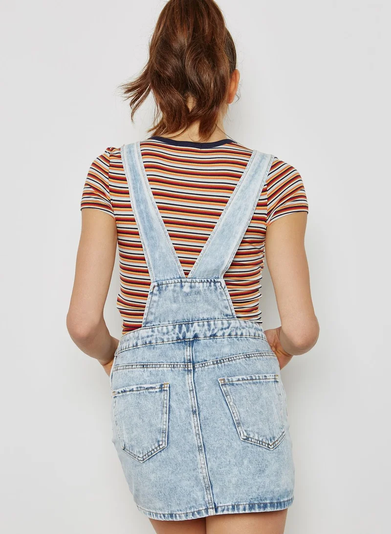 FOREVER 21 Pinafore Denim Dress
