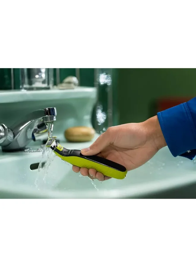 فيليبس شفرات بديلة OneBlade QP630/51 من Philips | تشذيب، تحديد، وحلاقة أي طول للشعر | 3 شفرات أصلية + 1 مجموعة للجسم | تتناسب مع جميع مقابض OneBlade، للاستخدام الرطب والجاف