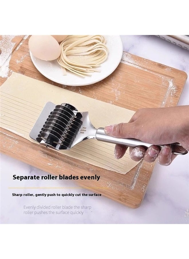 yongsheng Noodle Cutter, Stainless Steel Noodle Lattice Roller, Dough Cutter Pasta Spaghetti Maker, Handheld Dough Cutter, Noodle Pressing Machine, Noodle Cutter Roller for Kitchen Cooking Tools  - Image 4