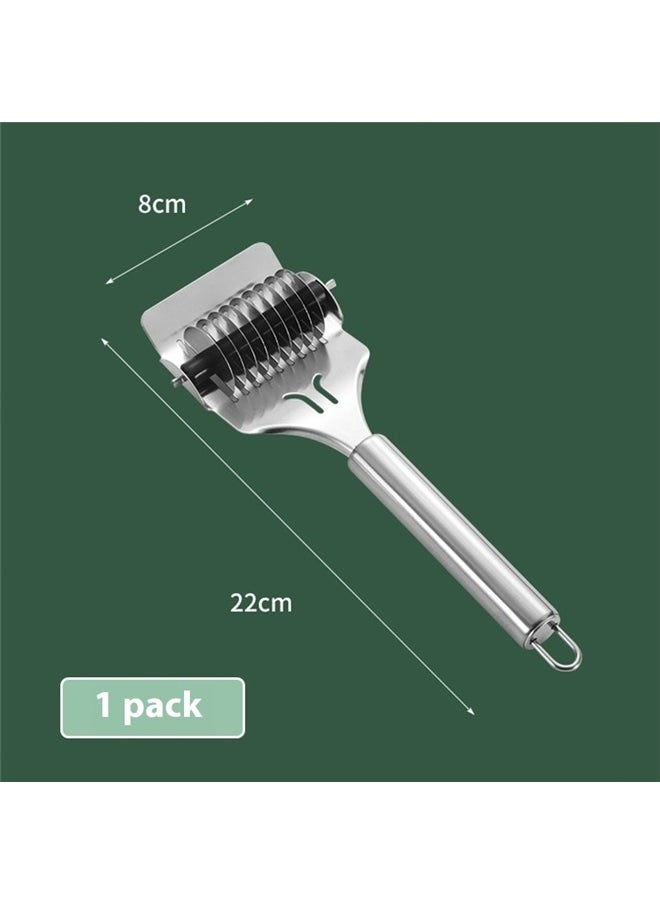 yongsheng Noodle Cutter, Stainless Steel Noodle Lattice Roller, Dough Cutter Pasta Spaghetti Maker, Handheld Dough Cutter, Noodle Pressing Machine, Noodle Cutter Roller for Kitchen Cooking Tools  - Image 2