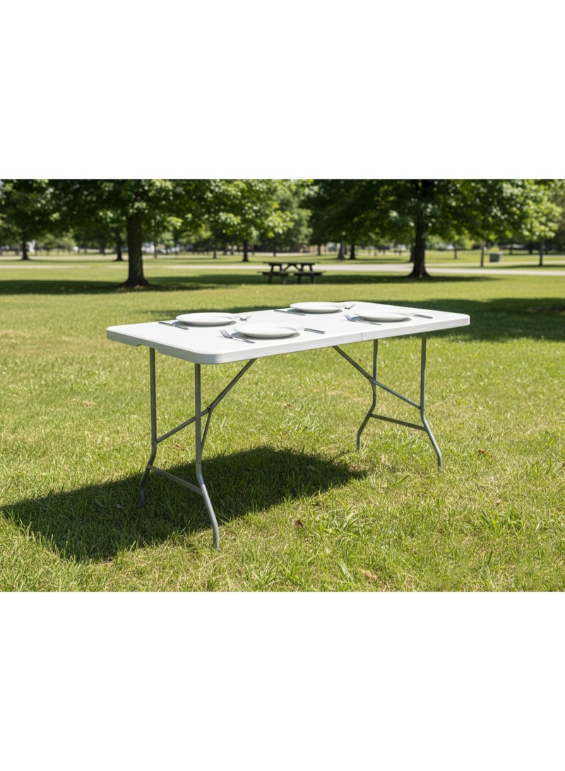 تالا طاولة قابلة للطي مع مقبض متعددة الاستخدامات – 150 سم – خفيفة الوزن وسهلة الحمل للاستخدام الداخلي والخارجي - Image 4