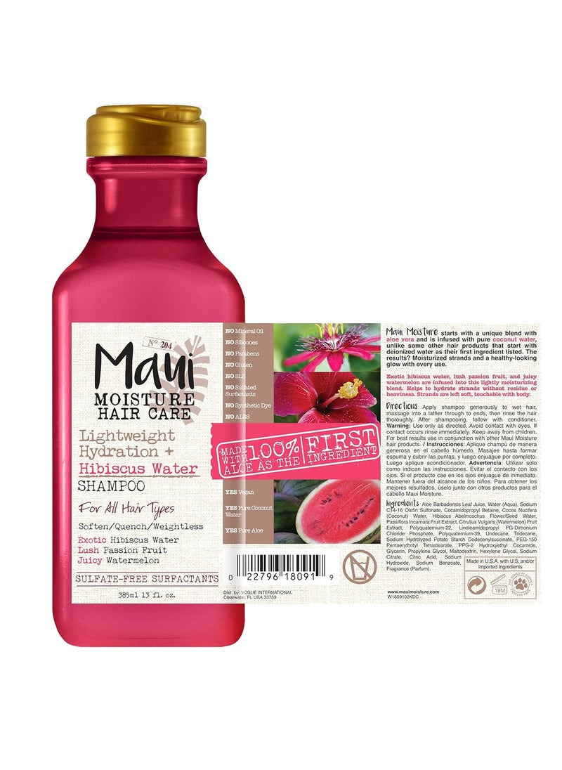 MAUI MOISTURE - Maui Moisture Lightweight Hydration + Hibiscus Water Shampoo for Daily Moisture, No Sulfates, 13 fl oz - Image 1