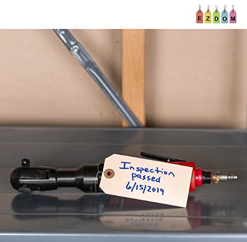 EZDOM Label Tags with Wire Attached - 4 3/4" x 2 3/8" Box of 100 Blank Manila Tags with Reinforced Hole and Metal Wire Ties, Labels with Wire - Image 5