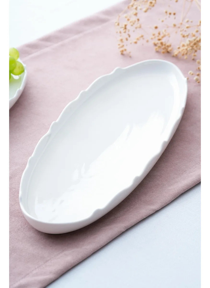 أكار Nirvana Oval Boat Plate - 40 cm