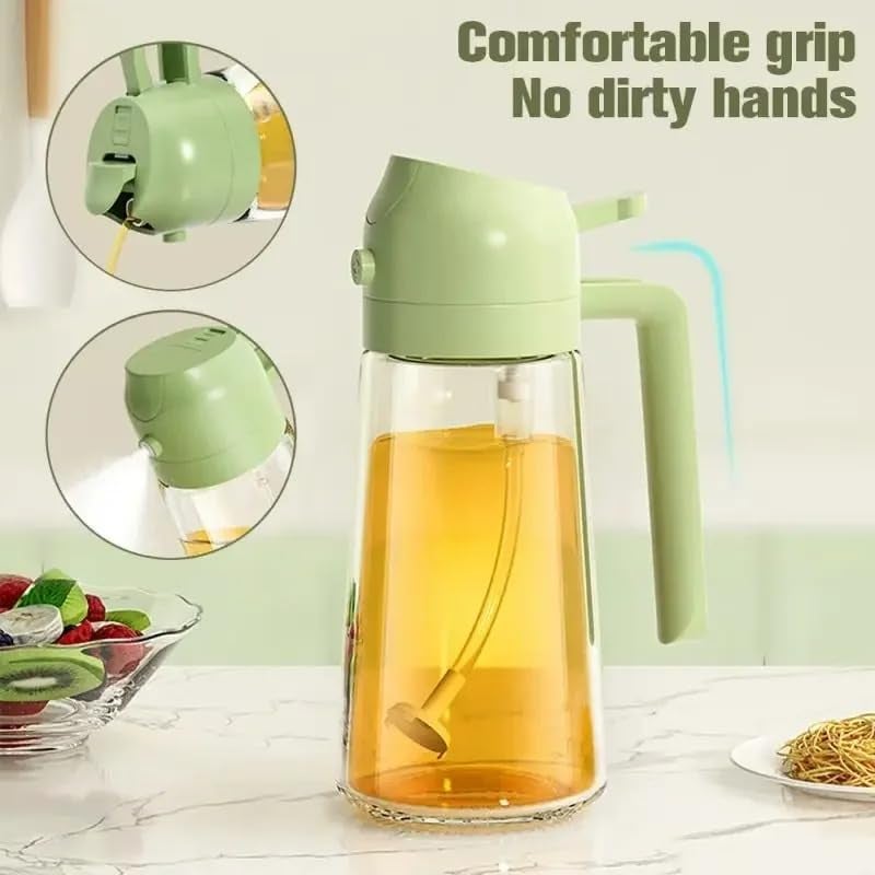 DECRUZ Oil Spray Bottle with Silicone Oli Brush and Spatula Glass Oil Bottle with Premium Nozzle Oil Sprayer for Air Fryer SaladBBQRoasting Multi Color - Image 4