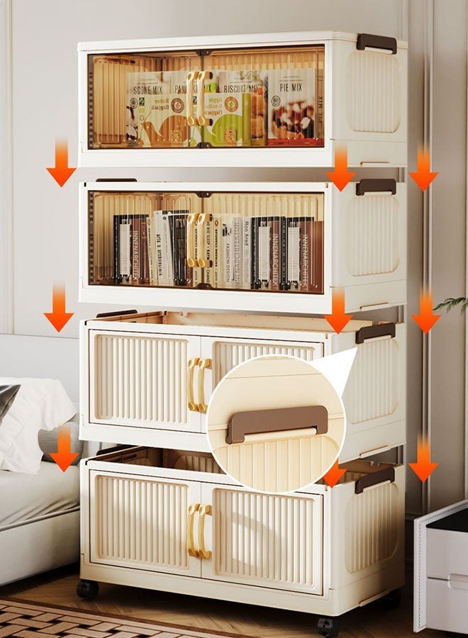 CozyNest 5-tier drawer storage cabinet with wheels, large capacity vertical storage cabinet, plastic drawer organizer cabinet, rolling storage shelf with lockable casters, suitable for living room, bathroom, kitchen and bedroom - Image 5