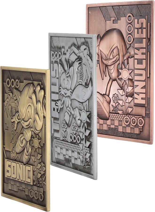 Exquisite Gaming: Digiplate Starter Pack - Modern Sonic The Hedgehog: Green Hills Zone - 3 Collectible Metal Cards & Phone Stand, Copper-Gold-Silver - Image 5