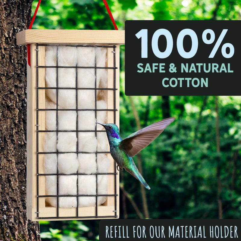 Uncle Dunkels Replacement Cotton for Bird Nest Material Holder, All-Natural Bag to Refill Hanging Bird Nest Material Dispenser - Image 4