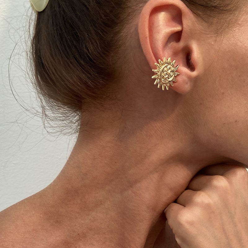 SHIXIN European and American Cross-Border Accessories: Beach Style Starry Earring Set with Simple Flower and Moon Alloy Ear Clips - Image 3