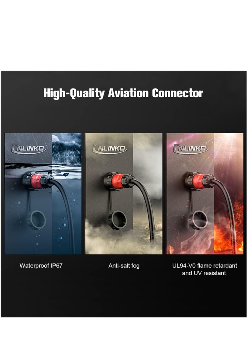 KASTWAVE 3 Pin Waterproof Connector, Industrial Power Circular Connector, Aviation Cable Connector for Industrial, Power, Car, and Other Indoor/Outdoor Male and Female Connectors  - Image 5