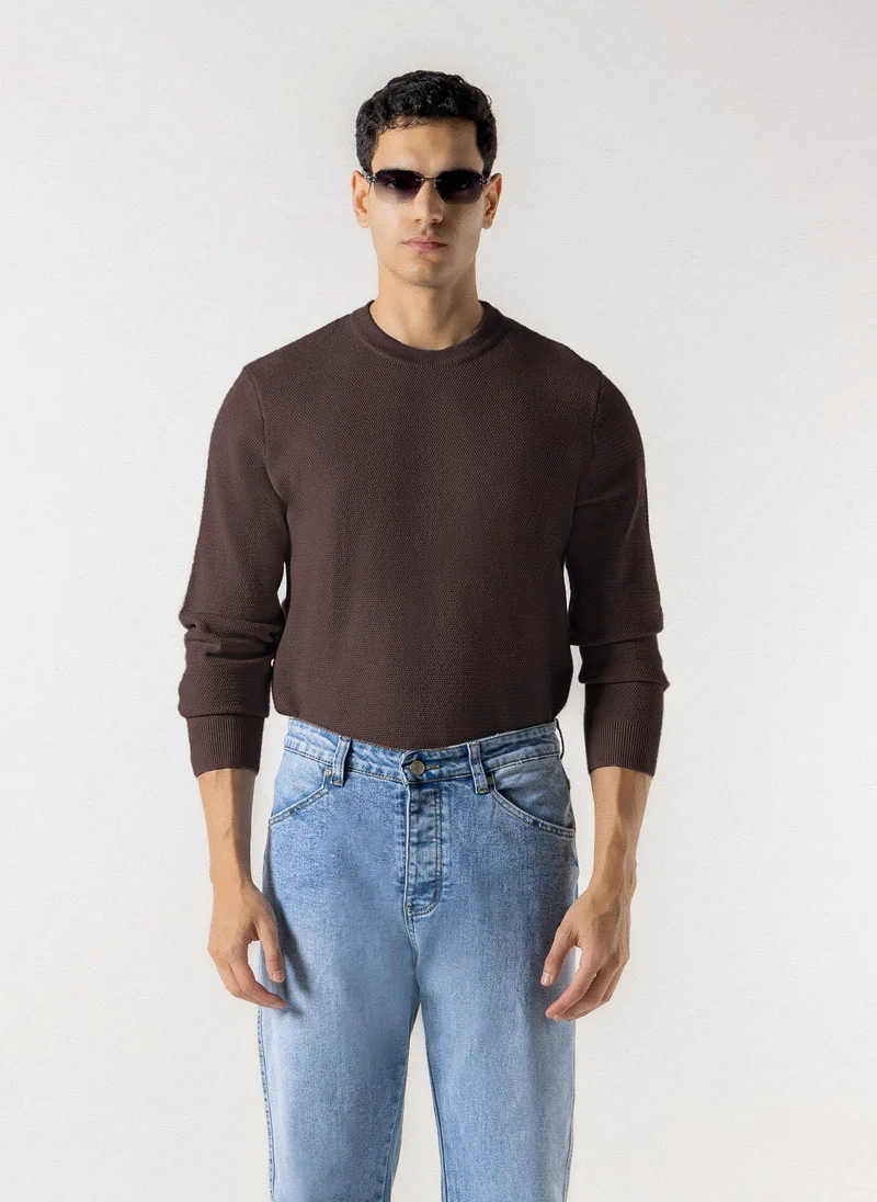 Shapes TEXTURED CREW NECK SWEATER
