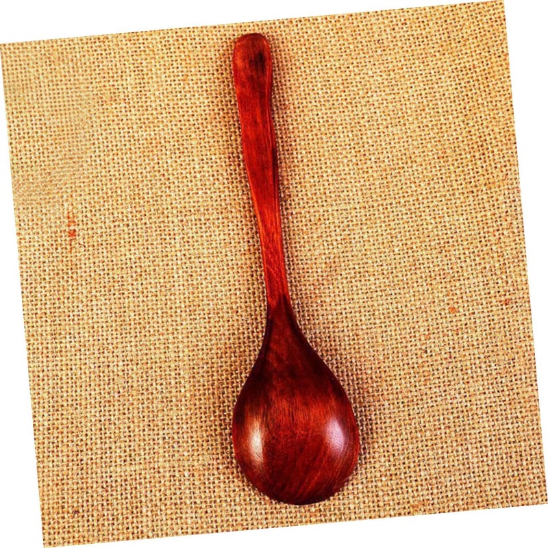 2 Lacquered Acacia Wood Soup Spoons Small Kitchen Utensils For Home Hotel Use - Image 4