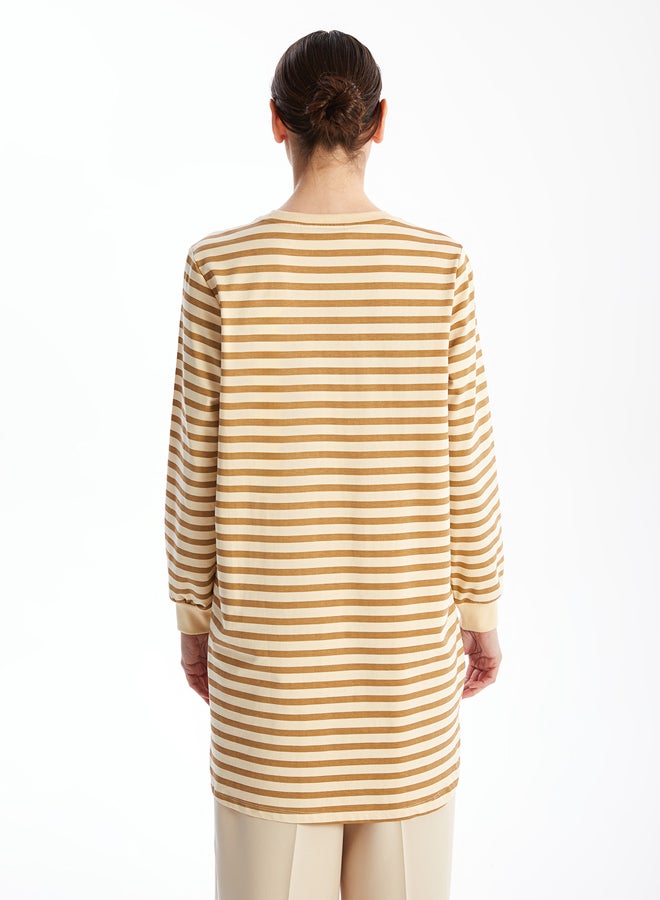 LC WAIKIKI Crew Neck Striped Long Sleeve Women's Sweatshirt Tunic - Image 3