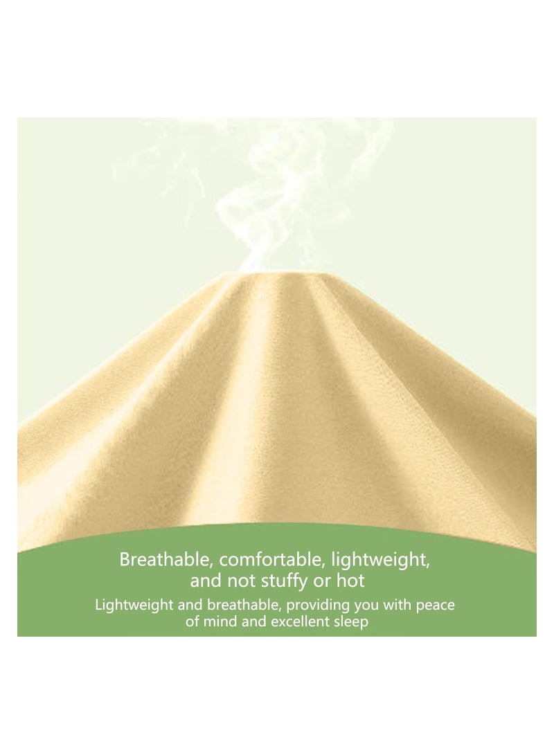 Zikra Disposable Bedding Set, for Travel & Emergency, Includes Bed Sheets, Quilt Cover, Pillow Case, and Bedspread, Thickened Material, Portable & Hygienic, Double Bed Size, Yellow, 4-Piece Set - Image 2