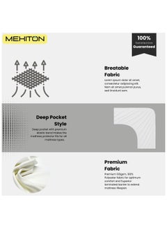 MEKITON Queen Size -  Premium Mattress Protector - Queen Size 180x200+30CM - 100% Waterproof, Hypoallergenic, Bed Bug Proof, Soft & Noiseless, Breathable Fitted Mattress Cover with 30CM Deep Pocket  - Image 5