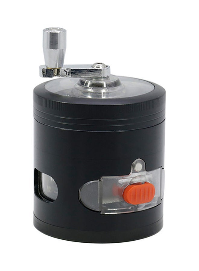 NIBEMINENT Portable Metal Herb Manual Handle Grinder Black/Silver 10.15 x 6.9 6.7cm - Image 1