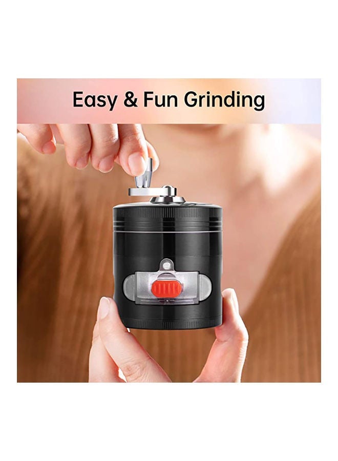 NIBEMINENT Portable Metal Herb Manual Handle Grinder Black/Silver 10.15 x 6.9 6.7cm - Image 5
