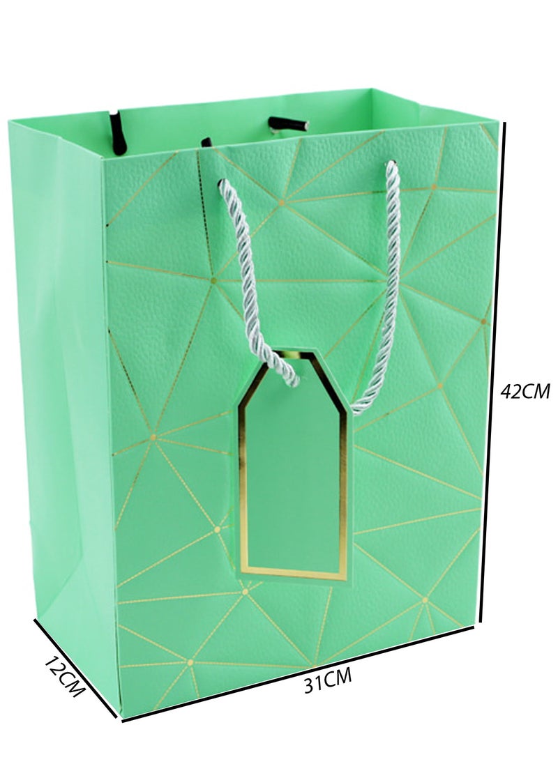 PARTY FUN - Twisted Handle Kraft Paper Bags | Gift Bag Party Favor for Hen Parties, Weddings, and Special Occasions - Green - Image 1