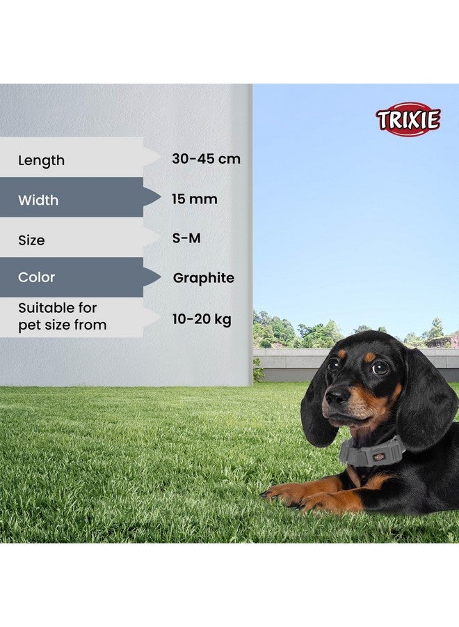 تريكسي حزام طوق للكلاب عالي الجودة، تصميم أنيق، شريط شبكي قابل للتعديل، تخفيف الضغط، مع موصل مقود، طوق رقبة للكلاب، 30-45 سم (صغير، جرافيت) - عبوة من 4 قطع - Image 5