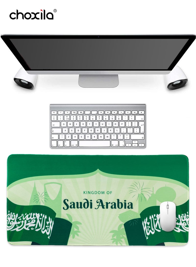 choxila 1pc Mouse Pad, Saudi Arabian National Day Gift,Kingdom of Saudi Arabid Green Mouse Pad,60x30cm Computer Pad,Laptop Pad,Gift, Coffee Mat 60x30x1 cm Green - Image 2