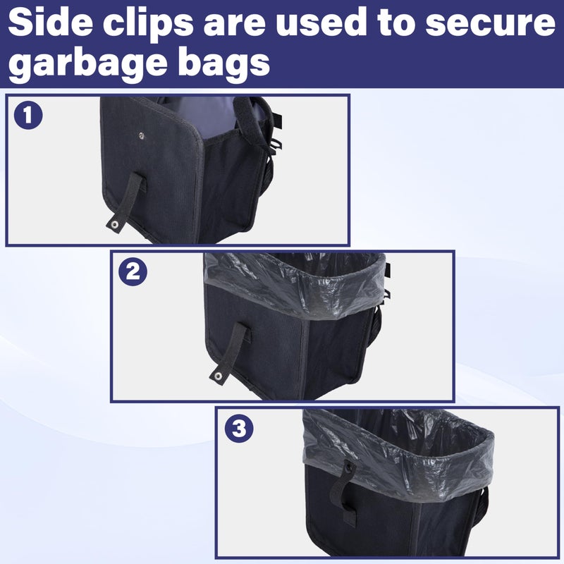 BFXM Car Trash Can, Foldable Trash Can Collapsible Hanging Trash Bag for Car Seat, 2 Gallons Leakproof Garbage Bags, Cars Must Haves Interior Accessories Essentials - Image 4