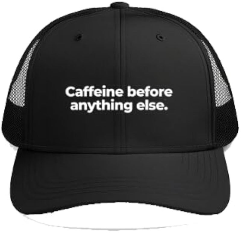 Caffeine before anything else Plain unisex baseball cap Black