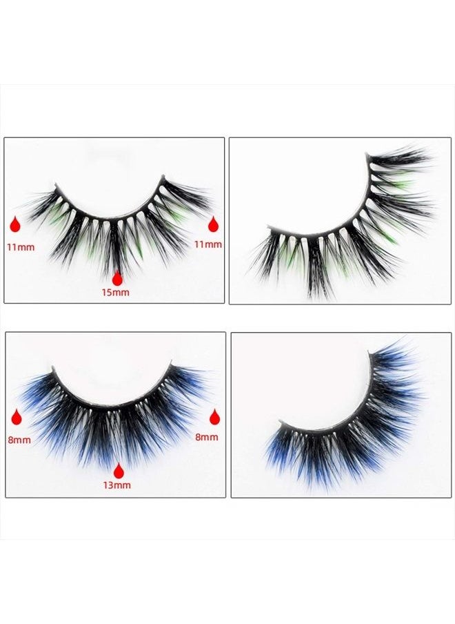 DAODER False Eyelashes Hybrid Colored Lashes Wispy Fake Lashes Natural Look Faux Mink Lashes 15mm Long Cosplay Costume Eye Lashes Multipack 7 Pairs  - Image 4