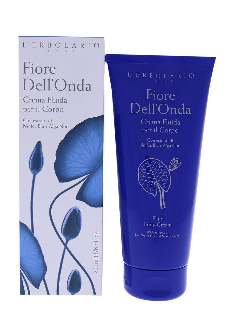 L'Erbolario L’Erbolario Fiore Dell’Onda Fluid Body Cream - Dry Skin Moisturizing Cream with Vitamin E - Seaweed and Water Lily - Fresh, Marine Fragrance - 6.7 oz - Image 1