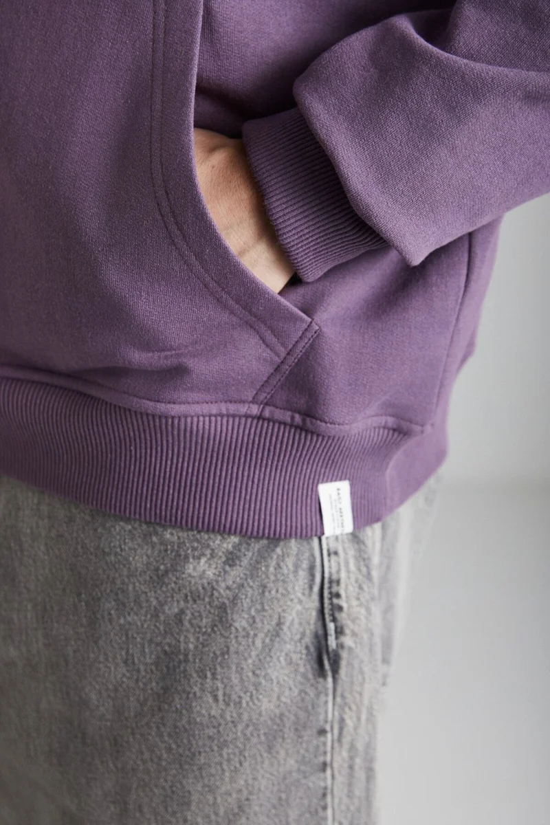 جريميلانج Yokohama Men's Polar Fleece Soft Regular Kangaroo Pocket Hooded Purple Sweatshirt