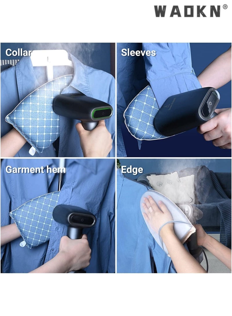 WAOKN Garment Steamer Ironing Glove, Waterproof Anti Steam Mitt with Finger Loop, Complete Care Protective Garment Steaming Mitt, Heat Resistant Gloves for Clothes Steamers (Large) (Blue) - Image 5
