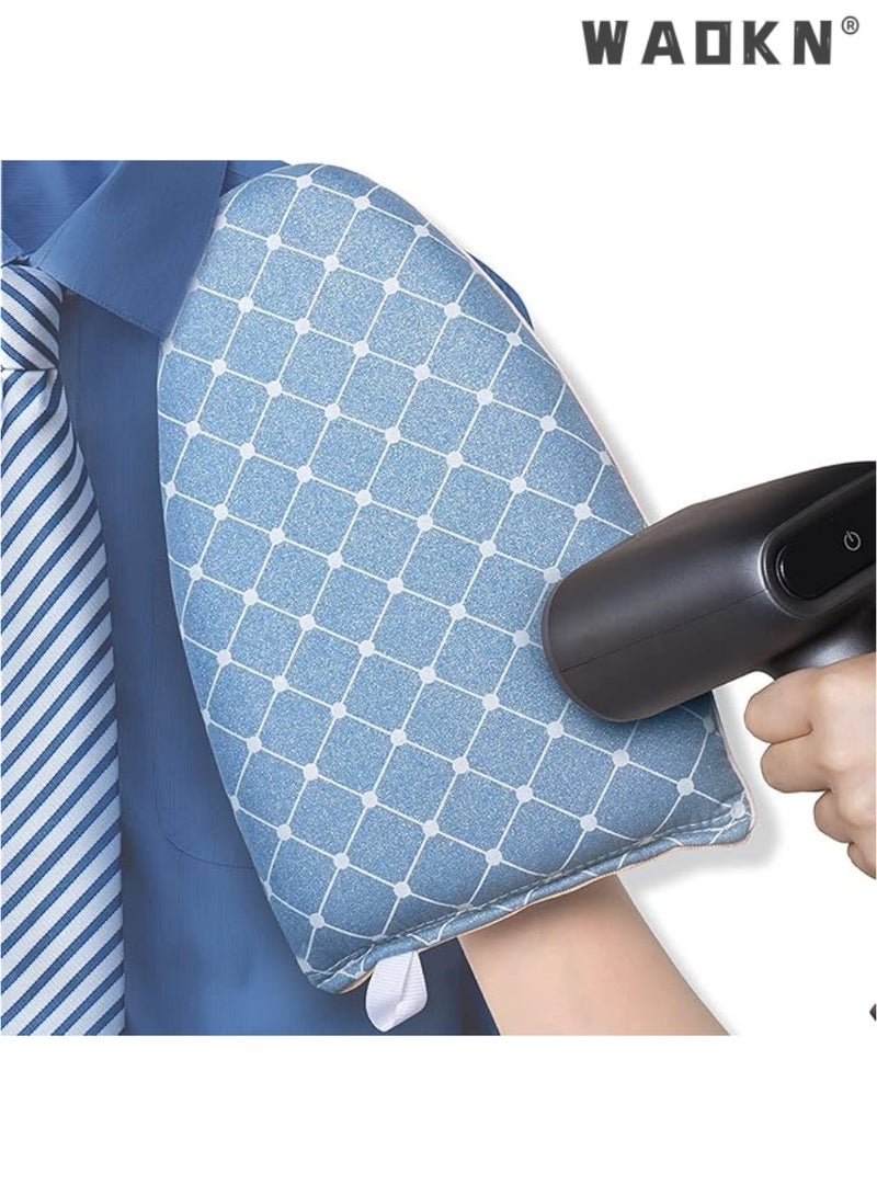 WAOKN Garment Steamer Ironing Glove, Waterproof Anti Steam Mitt with Finger Loop, Complete Care Protective Garment Steaming Mitt, Heat Resistant Gloves for Clothes Steamers (Large) (Blue) - Image 1