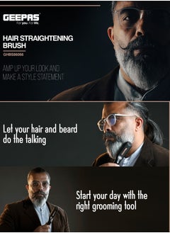 GEEPAS Hair and Beard Straightening Brush- GHBS86066 Smooth and Comb-Like Design for Beard & Hair, Perfect For Salon And At Home Styling  - Image 2