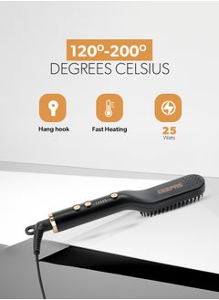 GEEPAS Hair and Beard Straightening Brush- GHBS86066 Smooth and Comb-Like Design for Beard & Hair, Perfect For Salon And At Home Styling  - Image 5