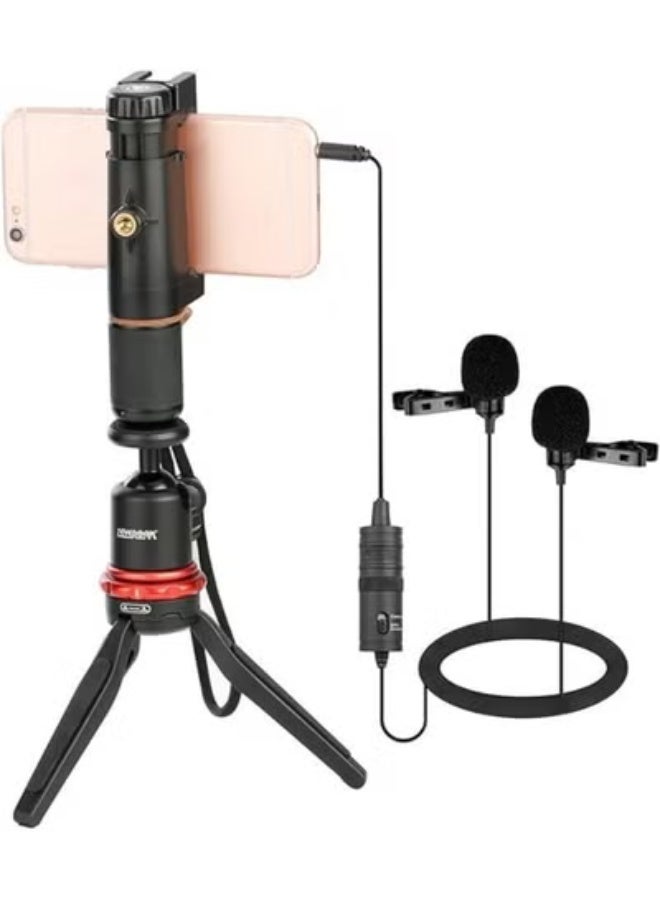 Universal Dual-Head Lavalier Microphone - Clip-on Lapel Mic with 1/8" Adapter - High-Quality Audio for iPhone, DSLR Camera, PC & YouTube Video - Image 3