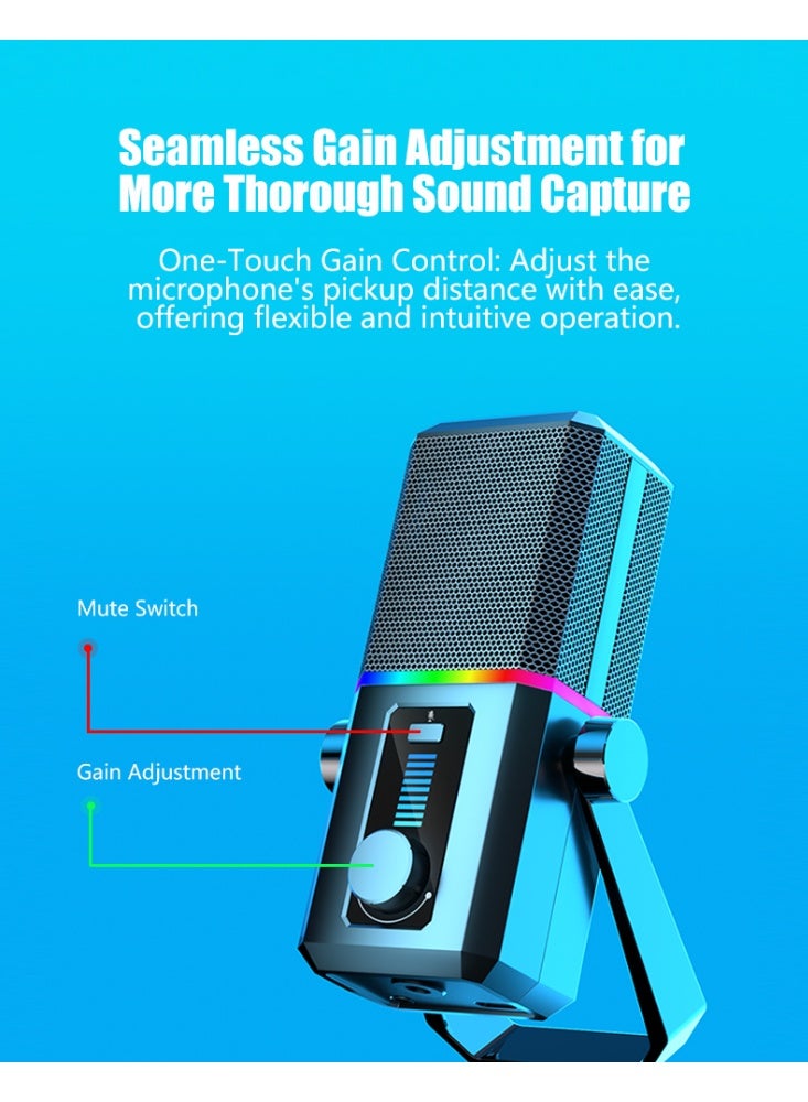 COOLCOLD Professional USB Microphone Kit Plug & Play，Live K-Song Recording,easy to use and has clear sound quality, Suitable For Computers, Recording, Podcasts, Games - Image 5