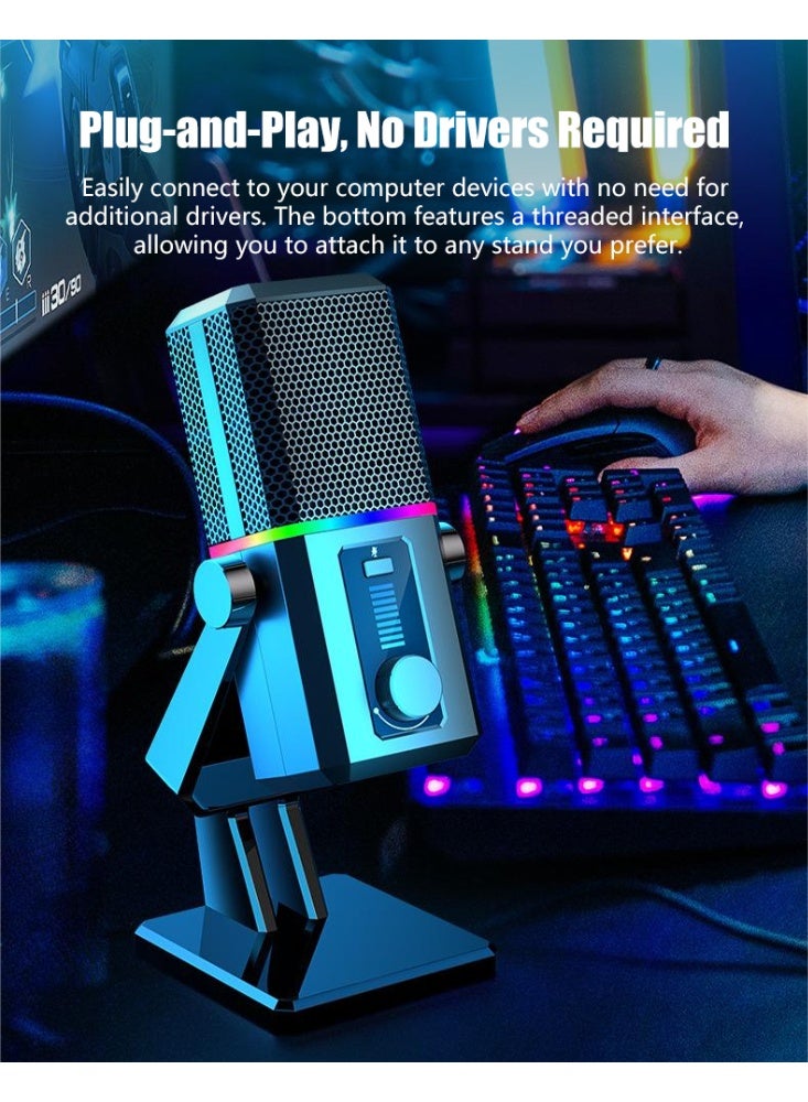 COOLCOLD Professional USB Microphone Kit Plug & Play，Live K-Song Recording,easy to use and has clear sound quality, Suitable For Computers, Recording, Podcasts, Games - Image 4