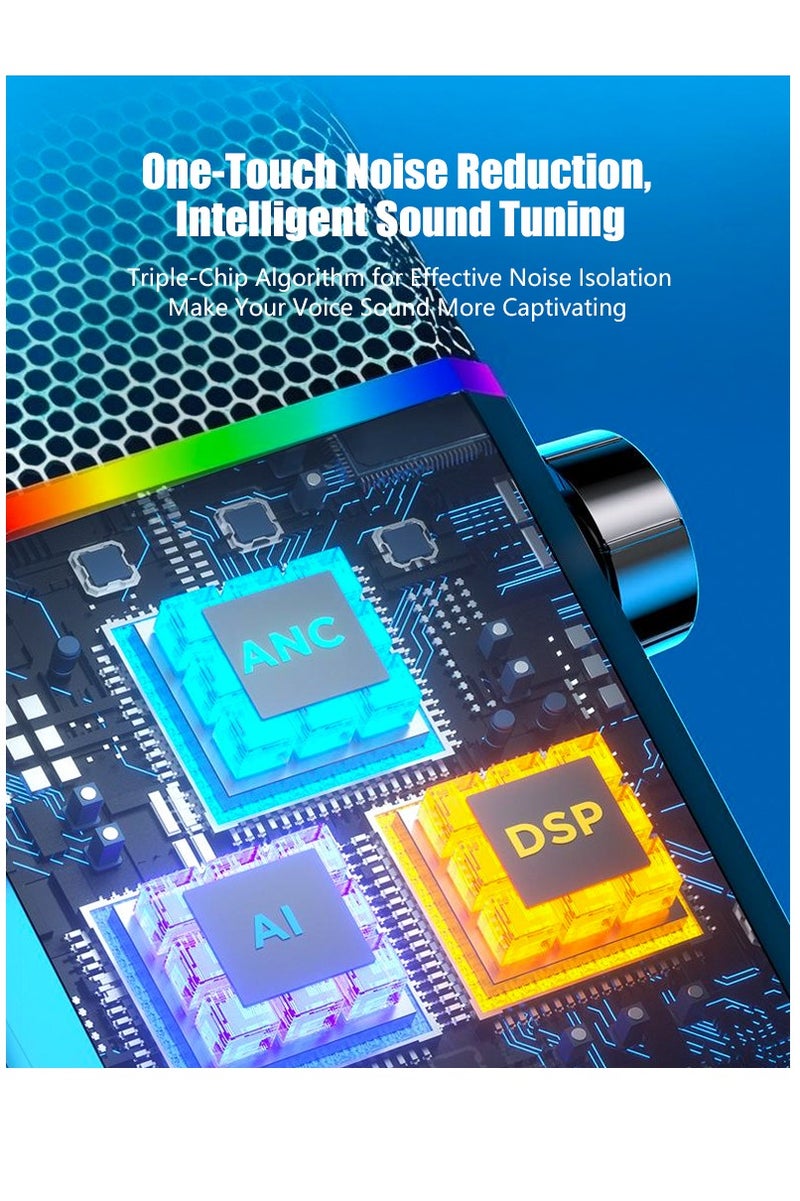 COOLCOLD Professional USB Microphone Kit Plug & Play，Live K-Song Recording,easy to use and has clear sound quality, Suitable For Computers, Recording, Podcasts, Games - Image 3