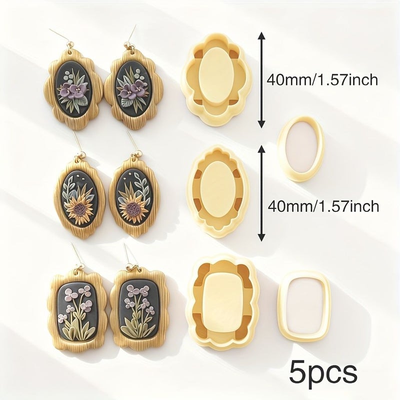 Polymer Clay Earring Cutter Set 9pcs Plastic Jewelry Making Molds For Earrings Brooches Mud Sculptures Crafting Tools - Image 2